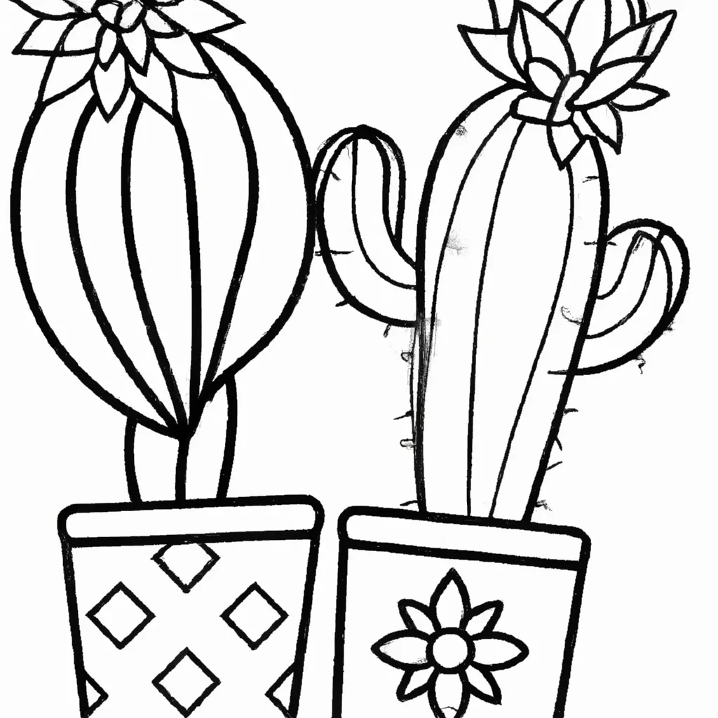 Colorir cactos fofos2 Colorir cactos fofos2