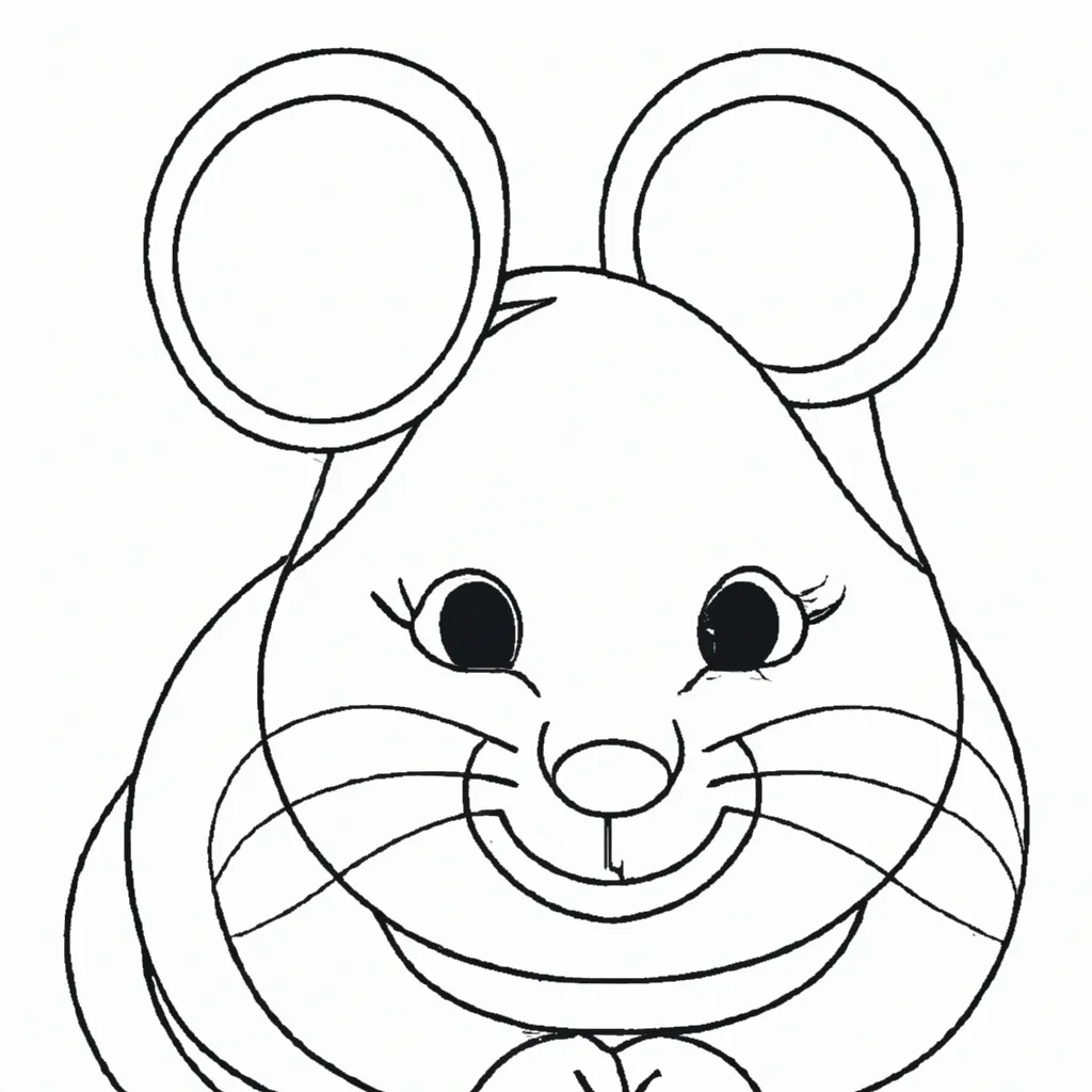 Colorir carinha de rato2 Colorir carinha de rato2