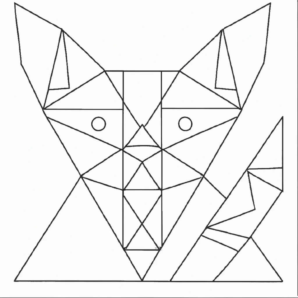 Colorir tangram de gato