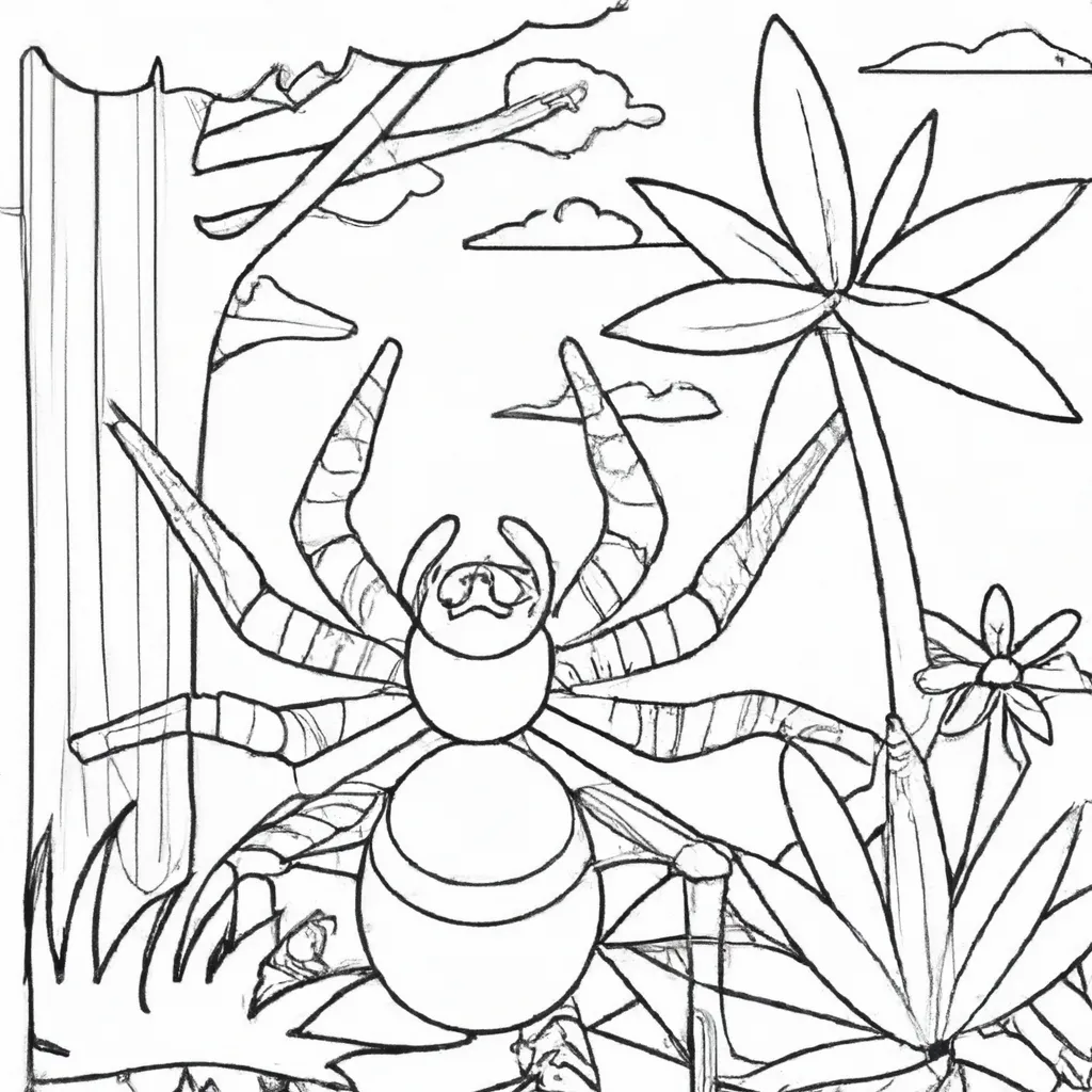 Desenhos Aranha no Jardim2