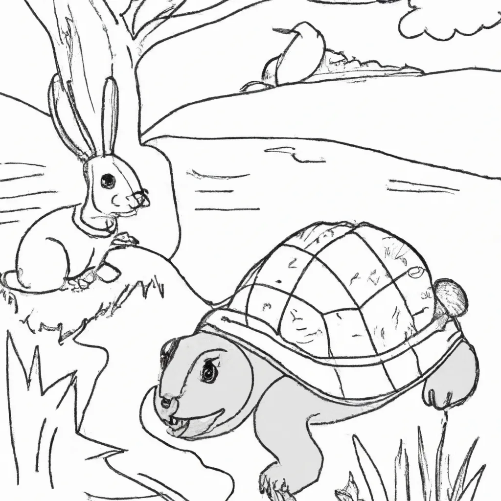 Desenhos a lebre e a tartaruga2