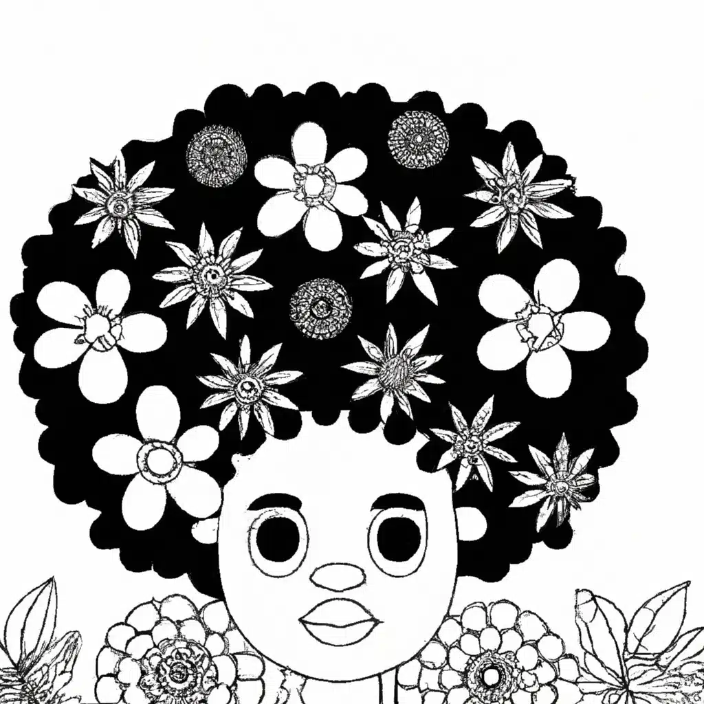 Desenhos GRÁTIS de Cabelo Afro para Imprimir e Colorir/Pintar