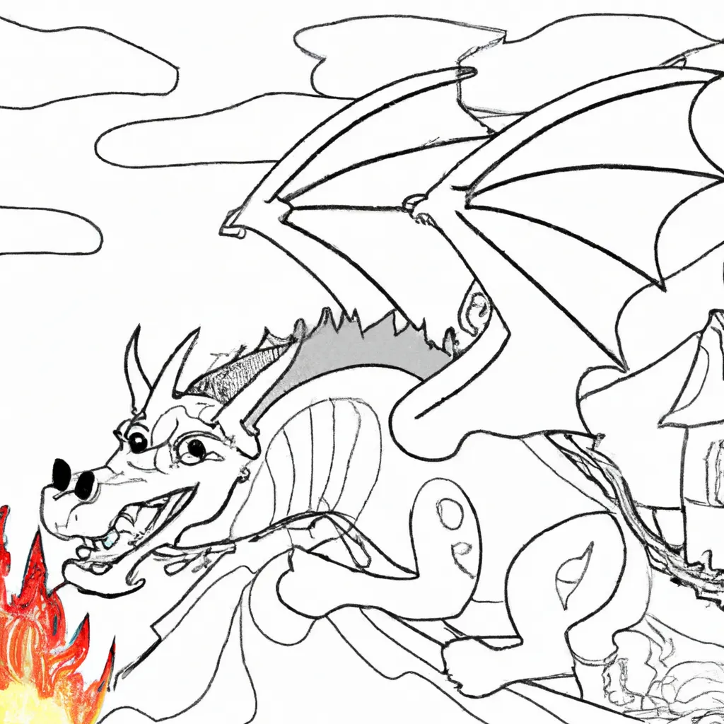 Imprimir Dragao Cuspindo Fogo2 Imprimir Dragao Cuspindo Fogo2