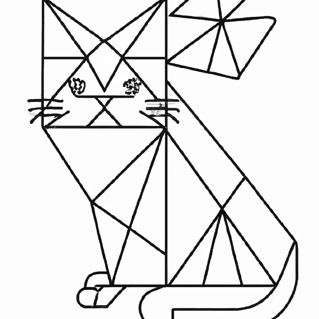 Moldes tangram de gato
