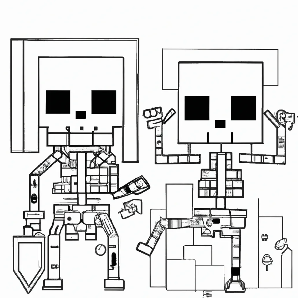 Vetores esqueletos do minecraft Vetores esqueletos do minecraft