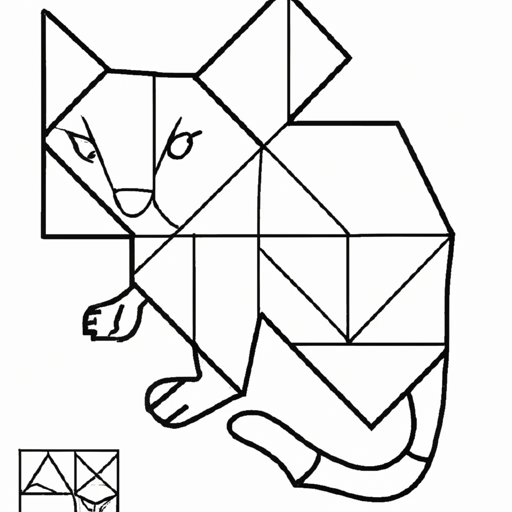 Vetores tangram de gato