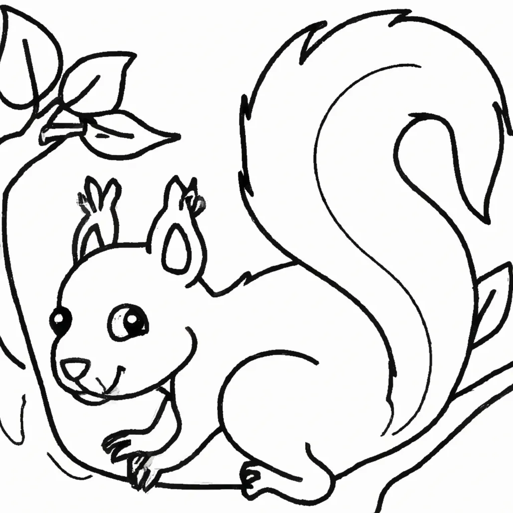 Esquilo Fofo: Desenhos Infantis para Imprimir e Colorir