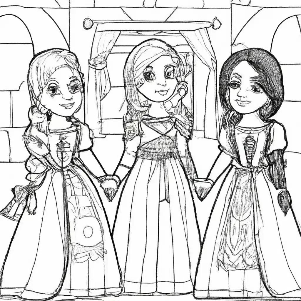 Colorir As Tres Mosqueteiras Colorir As Tres Mosqueteiras