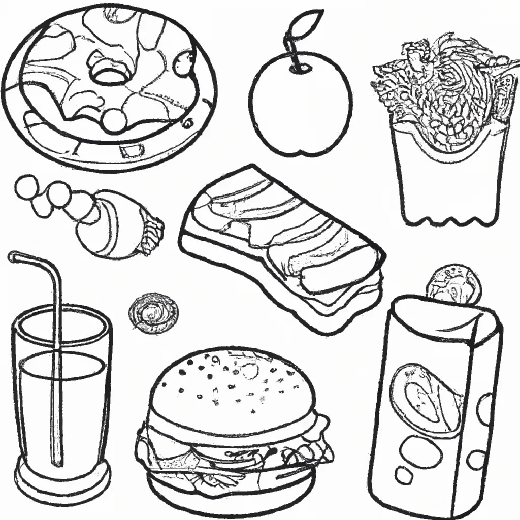 Desenhos para Imprimir e Colorir de Comidinhas Grátis!