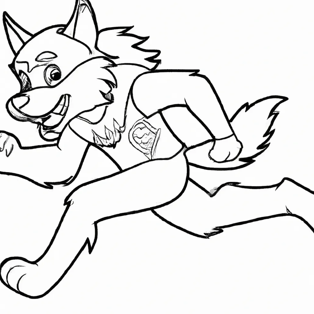 10 Desenhos de Lobo Correndo para Imprimir e Colorir