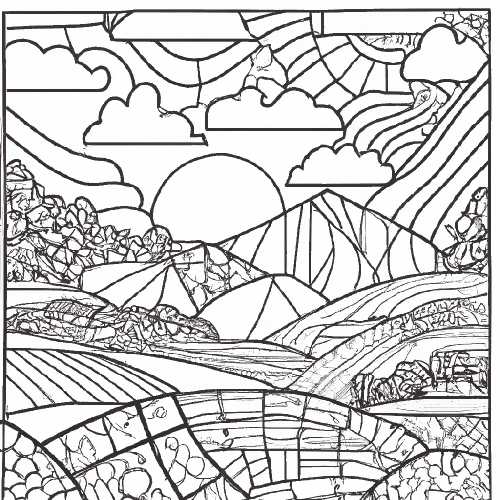 Natureza com 10 Desenhos de Paisagens para Imprimir e Colorir