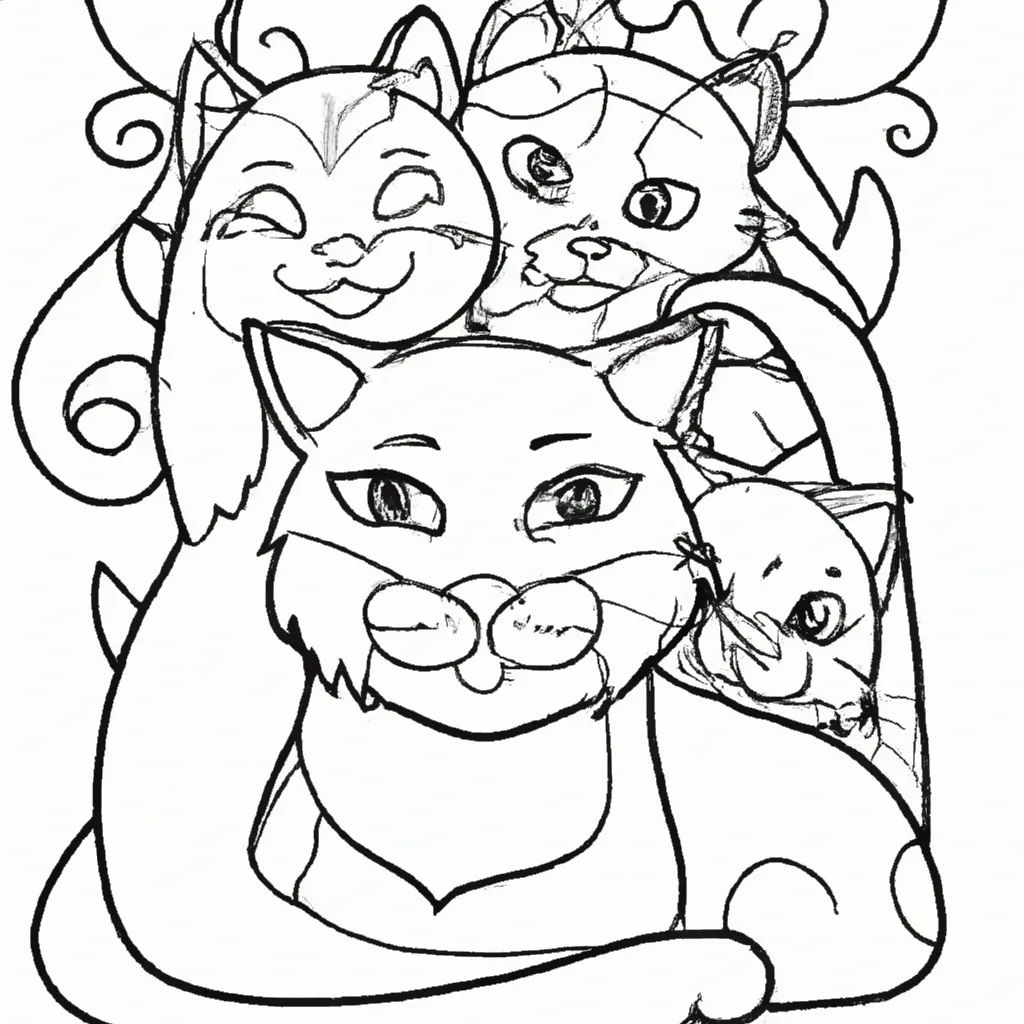 Figura familia de gatos
