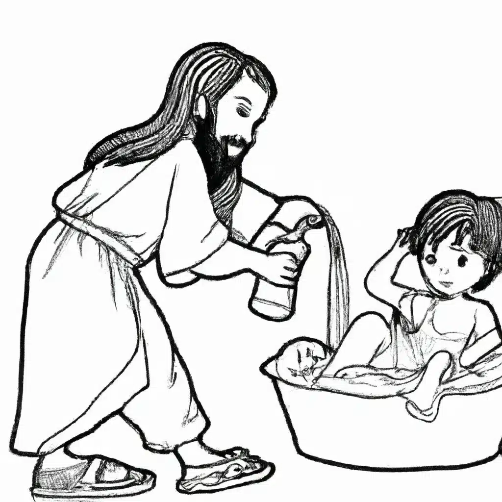 10 Desenhos de Jesus Limpando os Pés dos Discípulos para Colorir