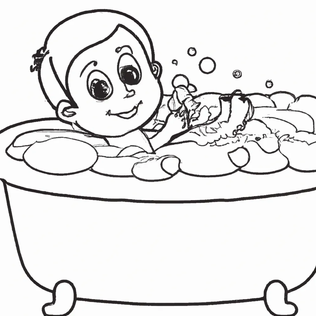 Figura menino tomando banho