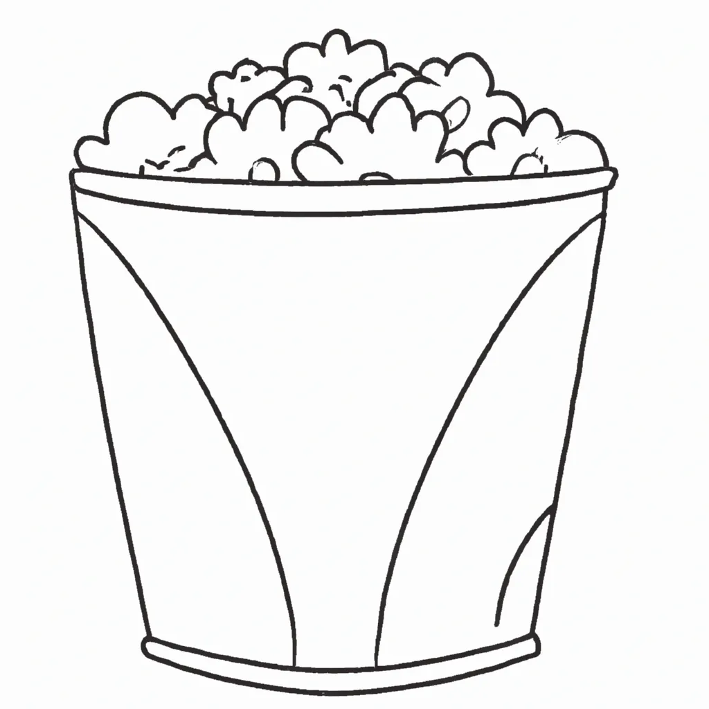 10 Desenhos de Balde de Pipoca para Imprimir e Colorir