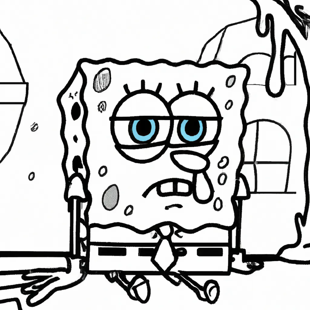 10 Desenhos Emocionantes de Bob Esponja Triste para Colorir