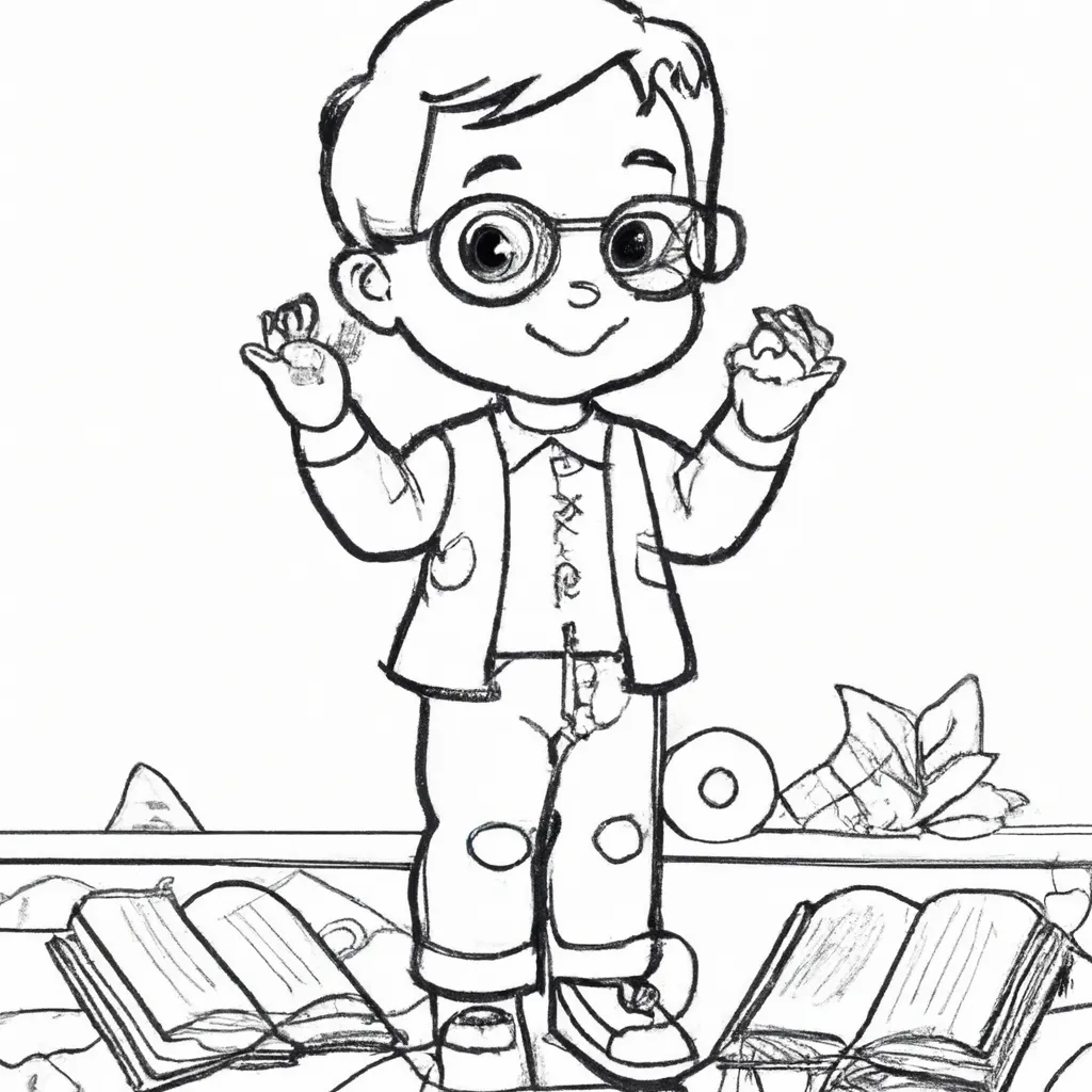 10 Desenhos do Menino Inteligente para Imprimir e Colorir