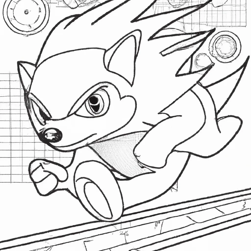 10 Desenhos do Sonic Amarelo para Imprimir e Colorir