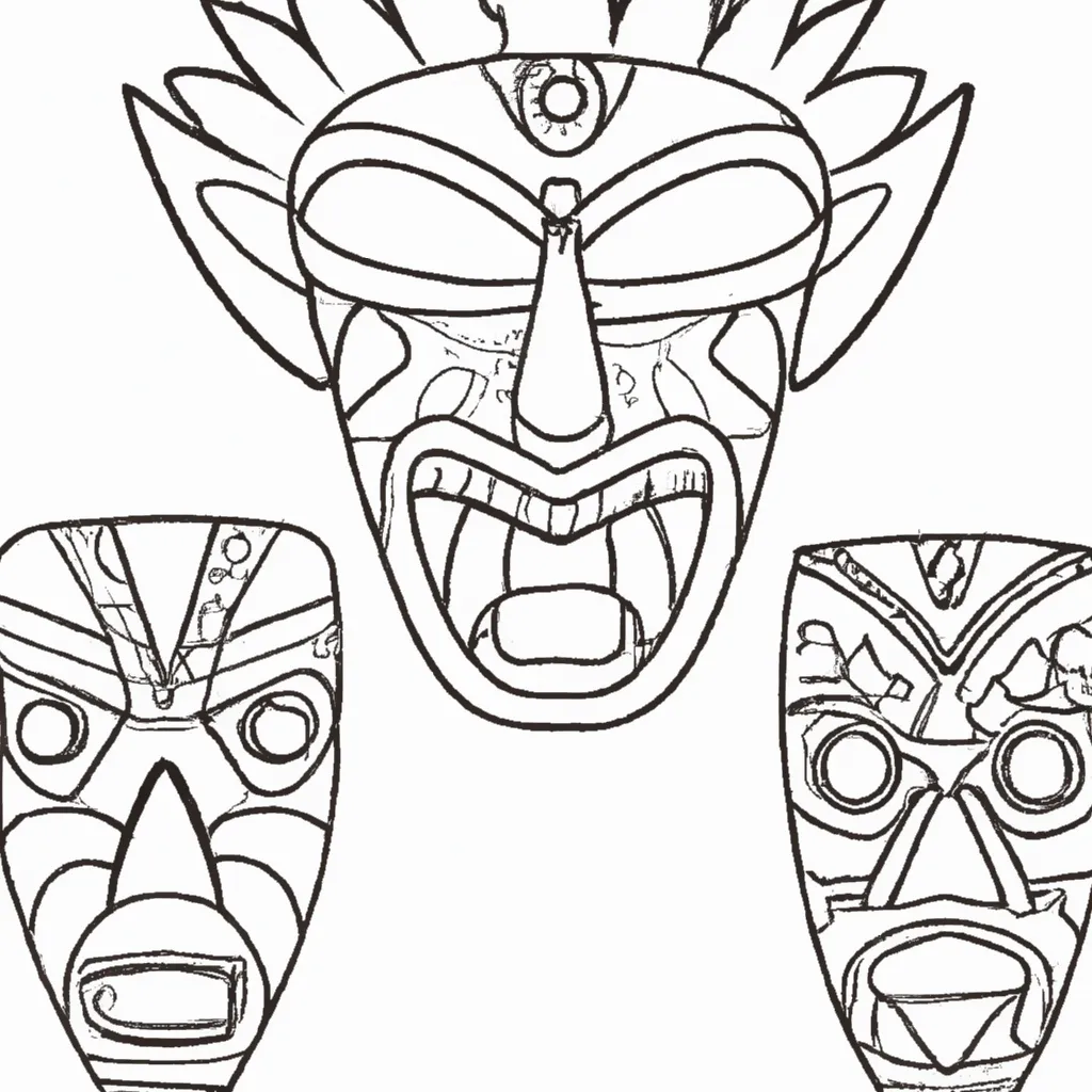 10 Máscaras Tribales para Imprimir e Colorir