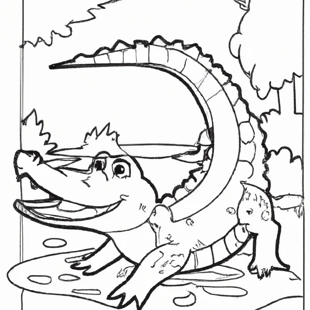 Imprimir Crocodilo Feliz Imprimir Crocodilo Feliz
