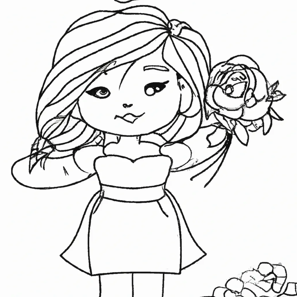 Imprimir Menina com Flores Imprimir Menina com Flores