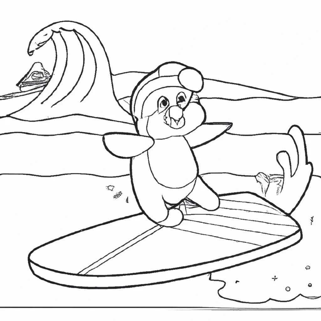 Imprimir pinguim surfando Imprimir pinguim surfando