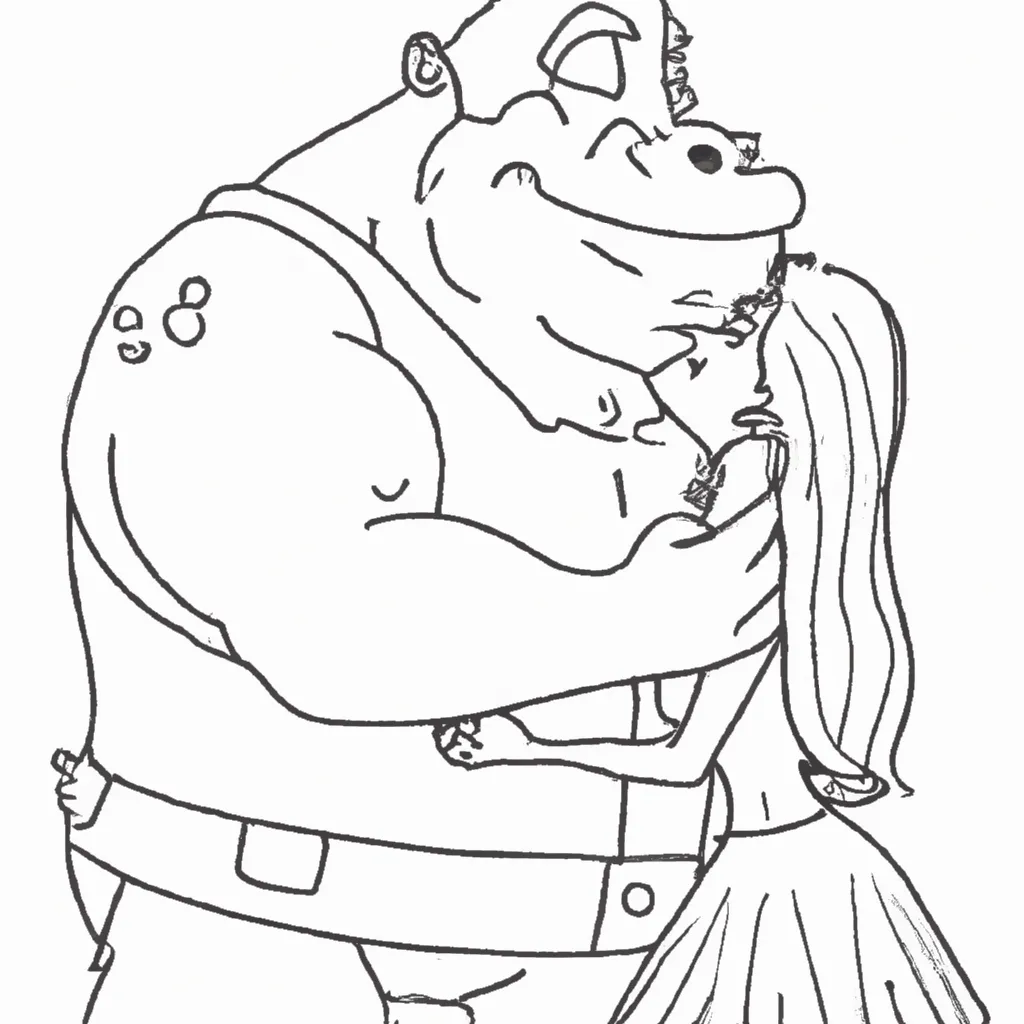 Imprimir shrek beijando
