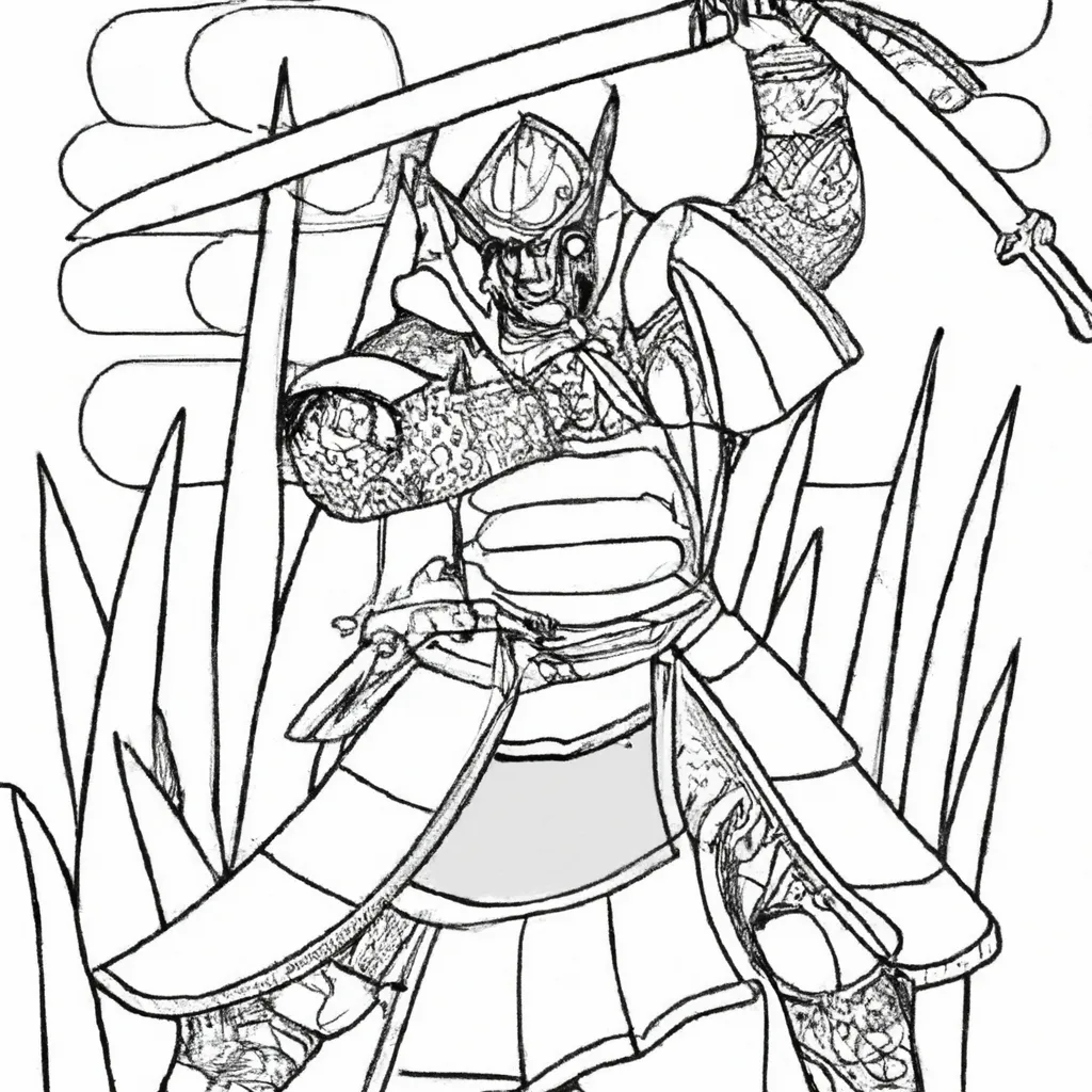 Moldes Samurai Lutando
