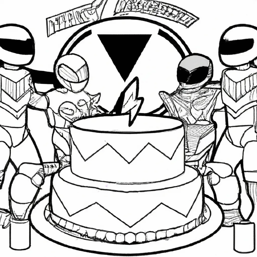 Moldes bolo de aniversario power rangers