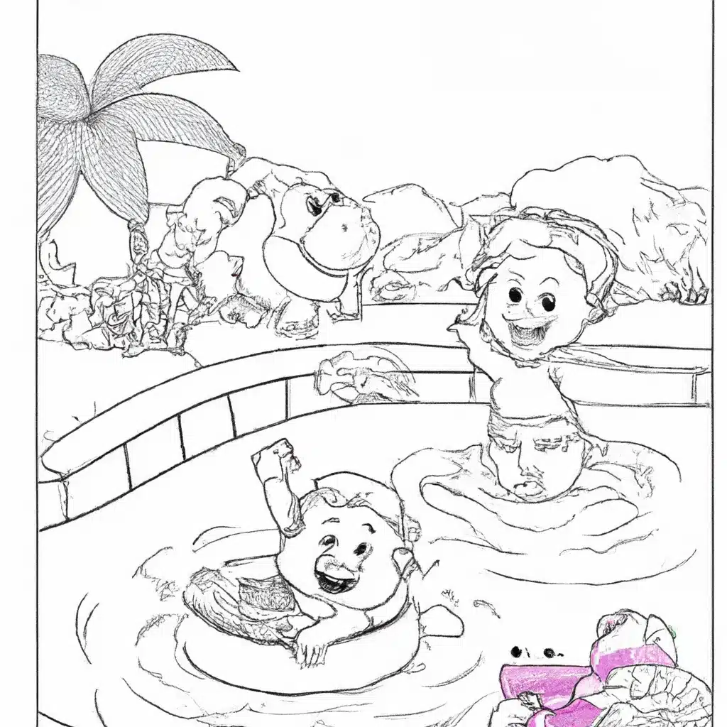 Moldes brincando na piscina Moldes brincando na piscina