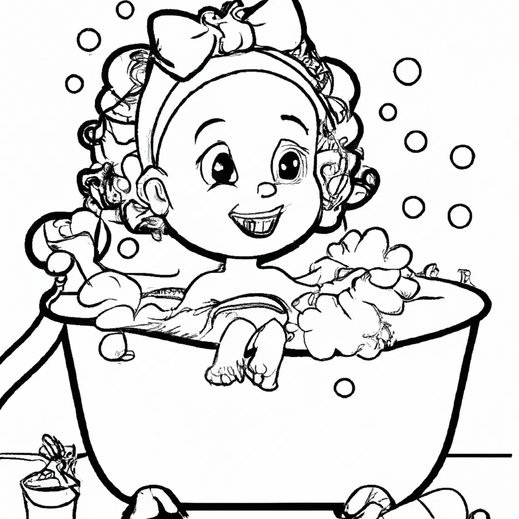 Moldes menina tomando banho