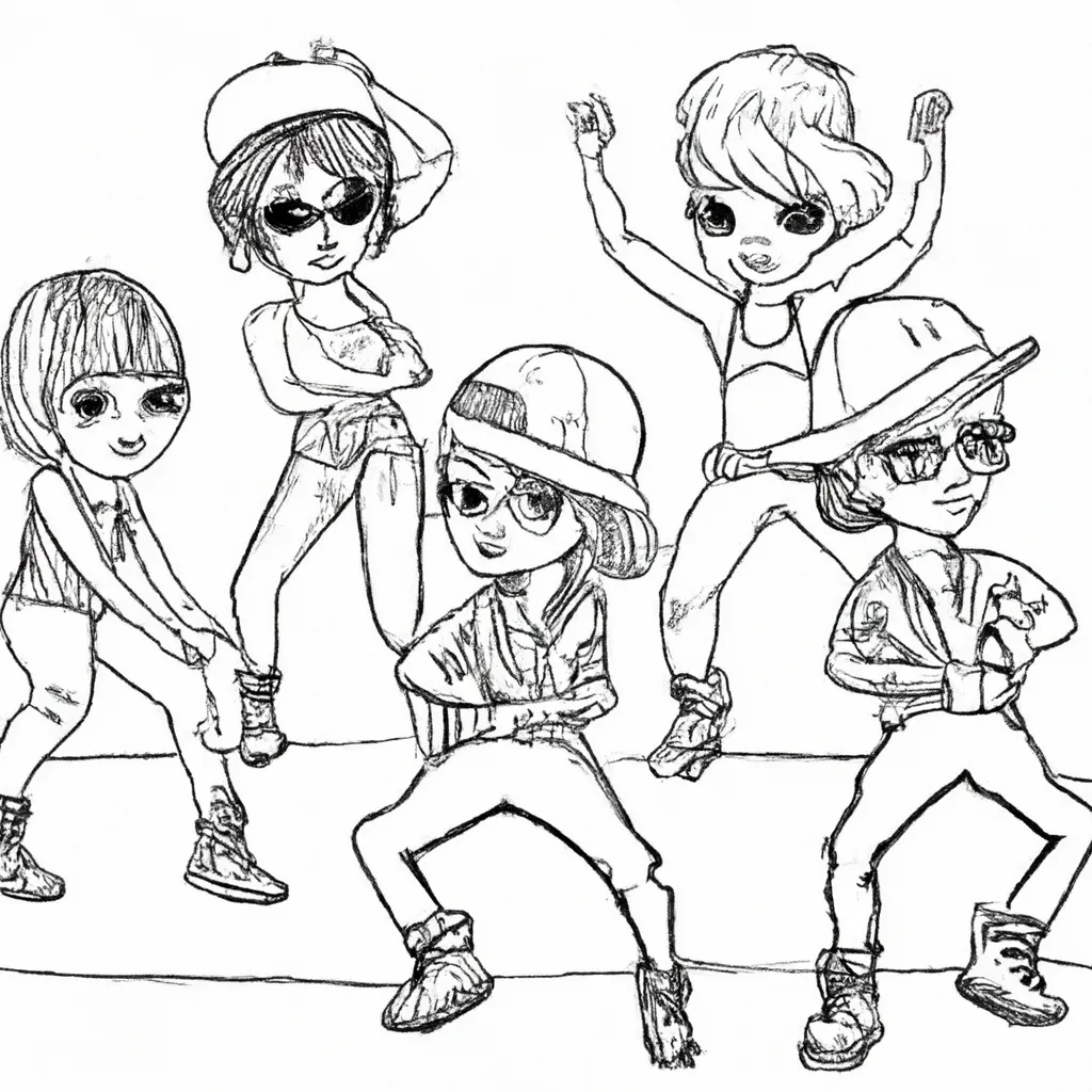 10 Desenhos de Street Dance para Imprimir e Colorir.