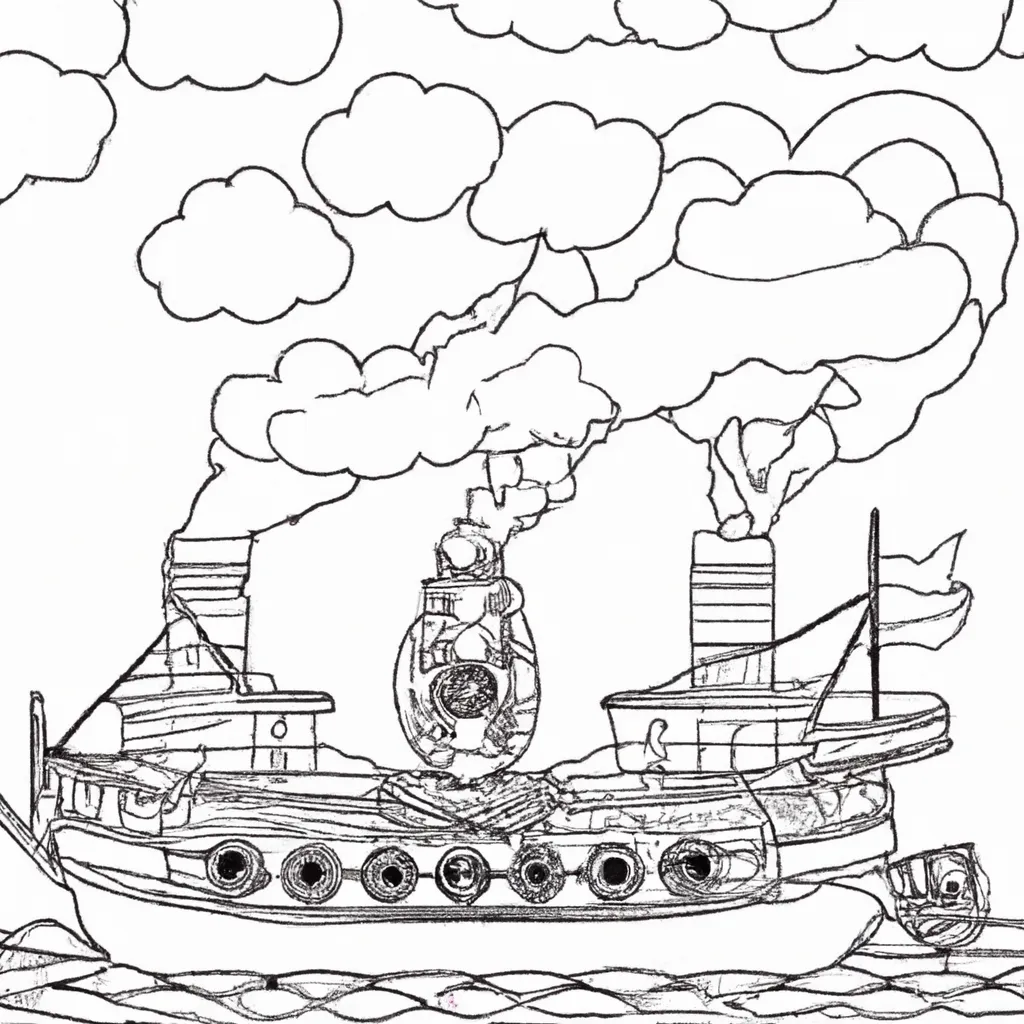 Vetores Barco a Vapor Vetores Barco a Vapor