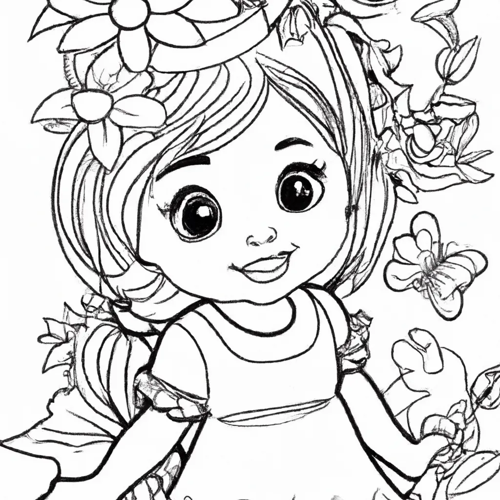 Vetores Menina com Flores Vetores Menina com Flores