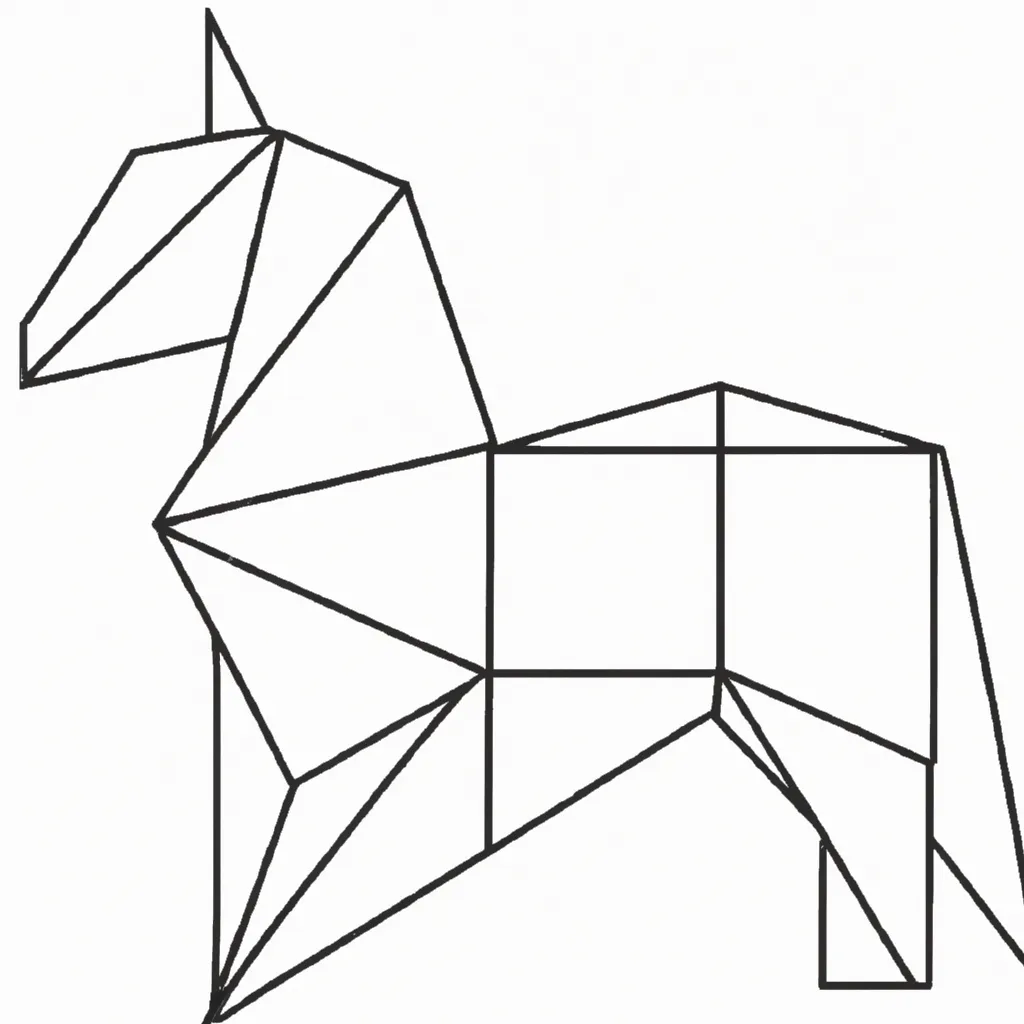 Vetores Tangram de Cavalo Vetores Tangram de Cavalo