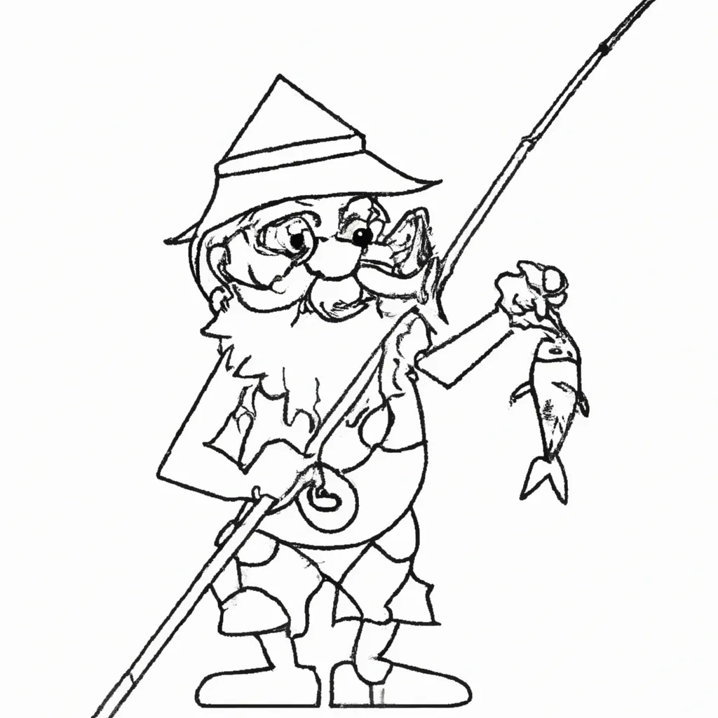 Vetores velhinho pescador