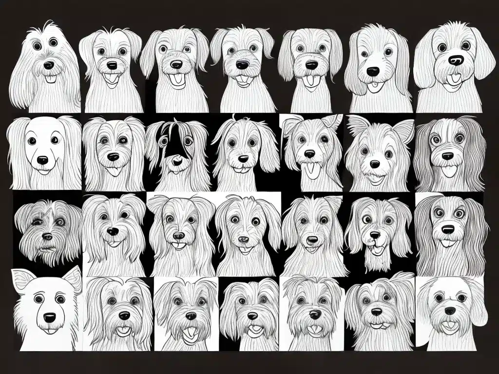 Atividades desenhos cachorro franja