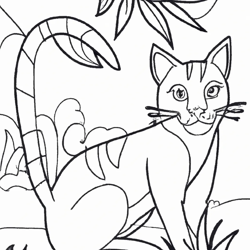 7 Desenhos do Gato do Mato para Imprimir e Colorir
