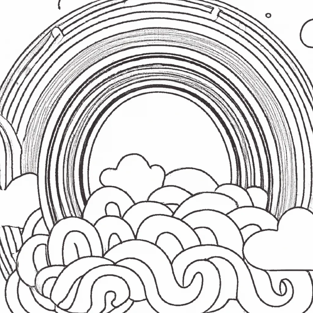 Figura arco iris com nuvens