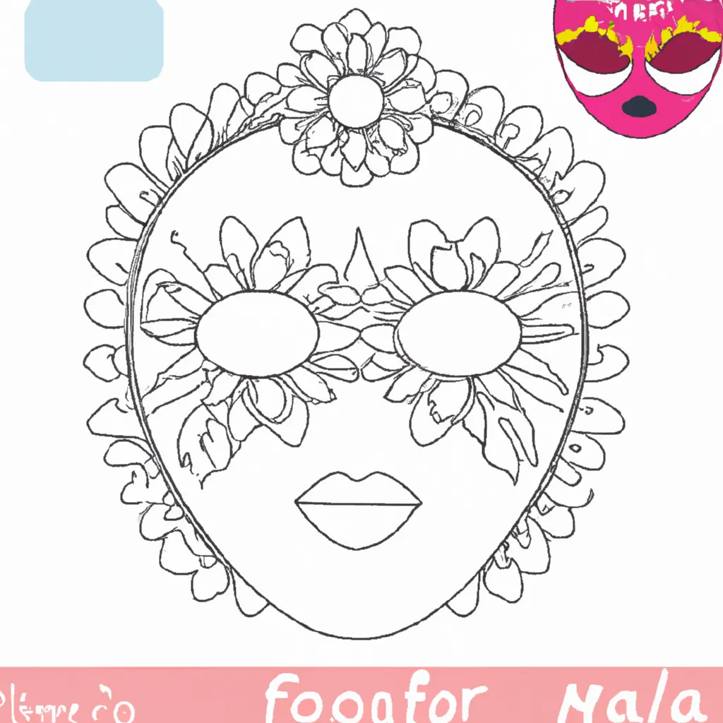 Figura mascara de flor molde