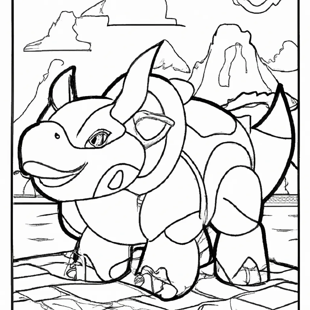 Desenhos Incríveis de Pokémon Rhydon para Imprimir e Colorir