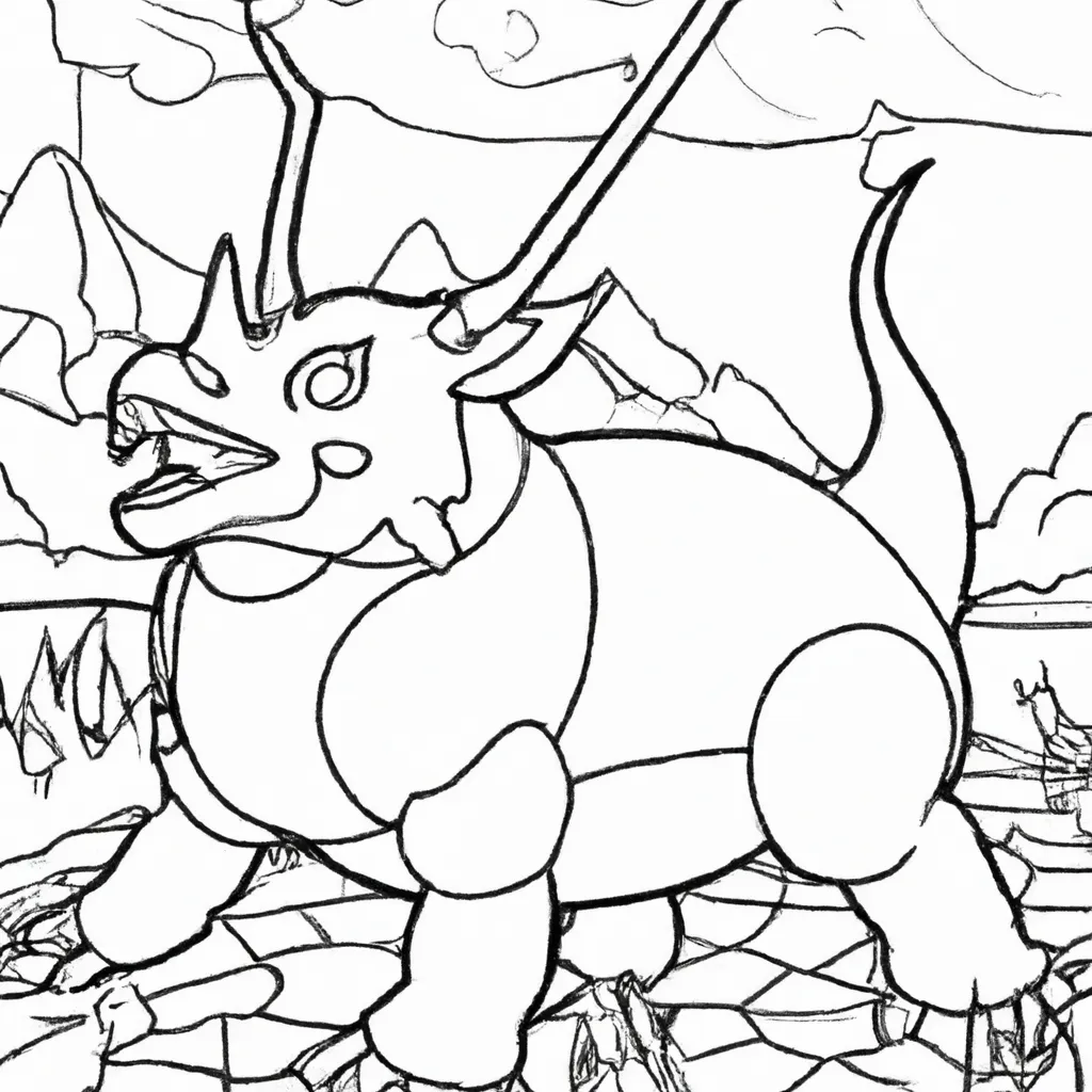Desenhos Incríveis de Pokémon Rhydon para Imprimir e Colorir