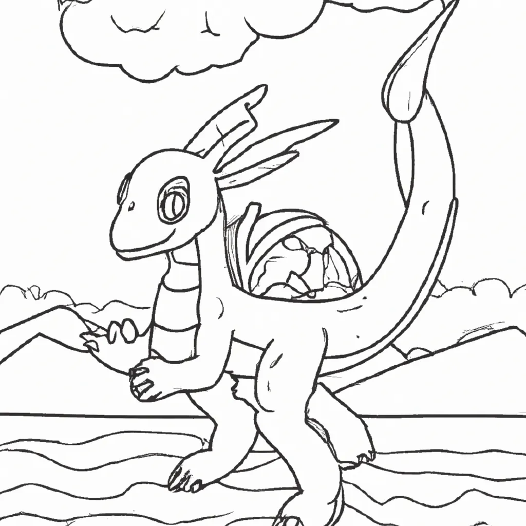10 Desenhos de Pokémon Kingdra para Imprimir e Colorir