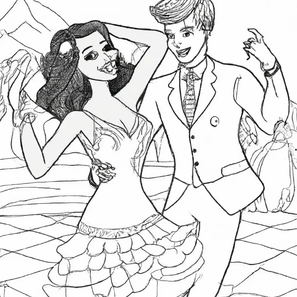 Divirta-se com 7 Desenhos de Dança de Salão para Colorir!