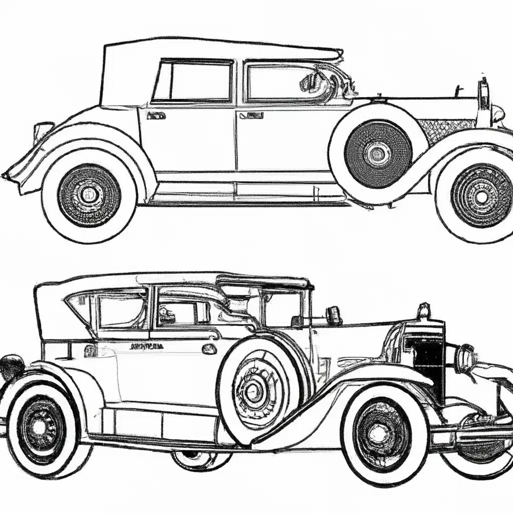 5 Desenhos de Carros Antigos para Imprimir e Colorir