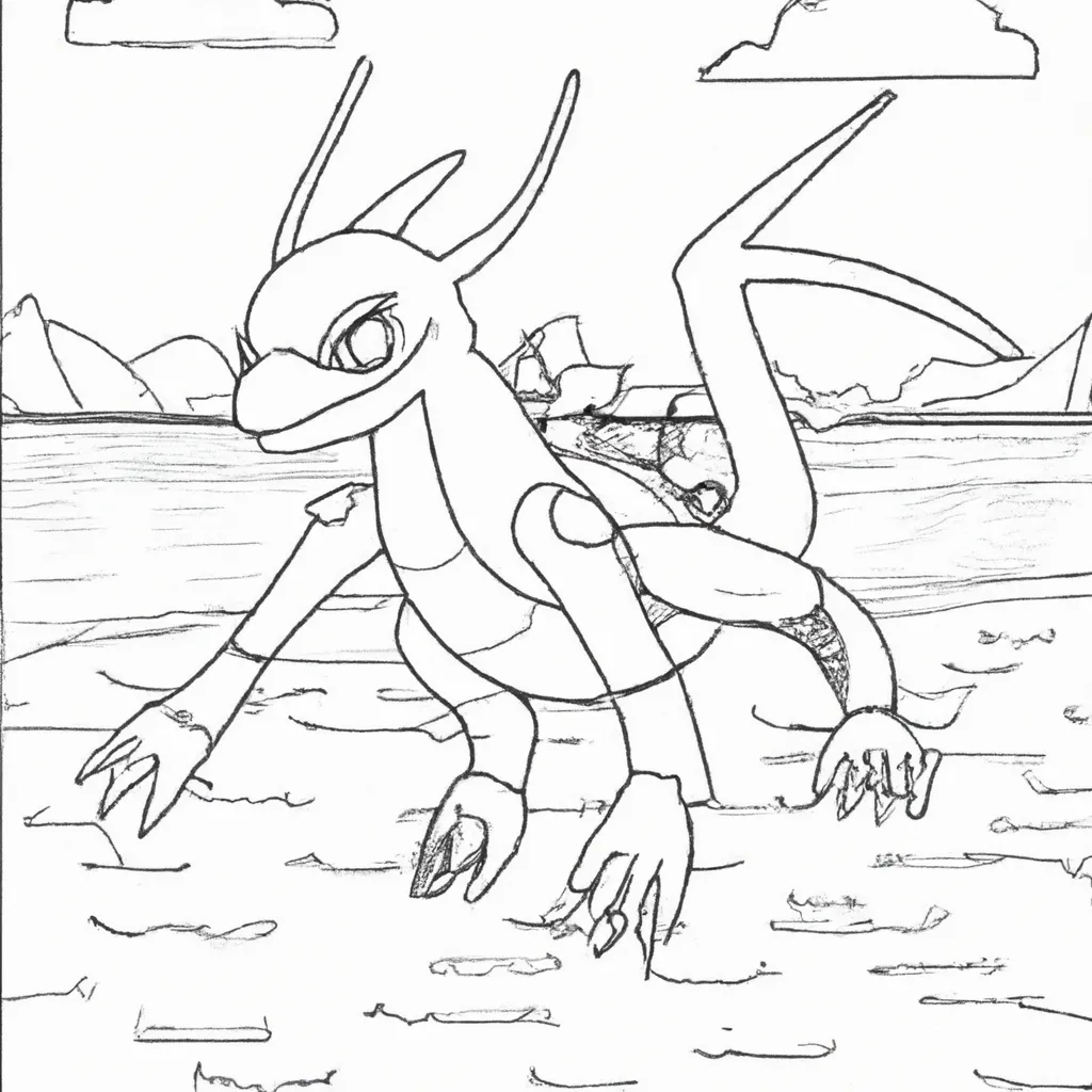 10 Desenhos de Pokémon Kingdra para Imprimir e Colorir