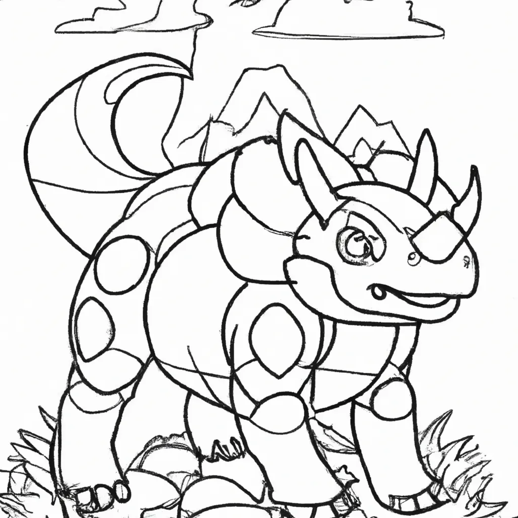 Desenhos Incríveis de Pokémon Rhydon para Imprimir e Colorir