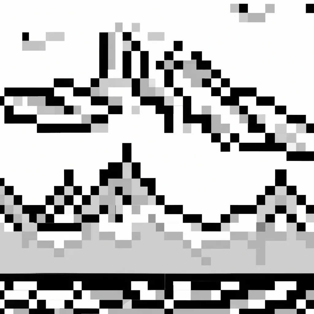 Imprimir Montanhas em Pixel Art