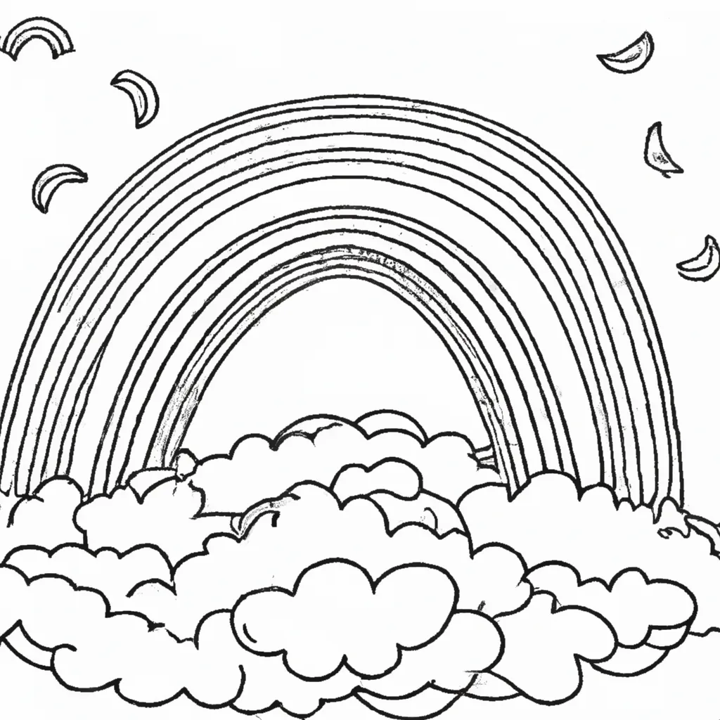 Moldes arco iris com nuvens