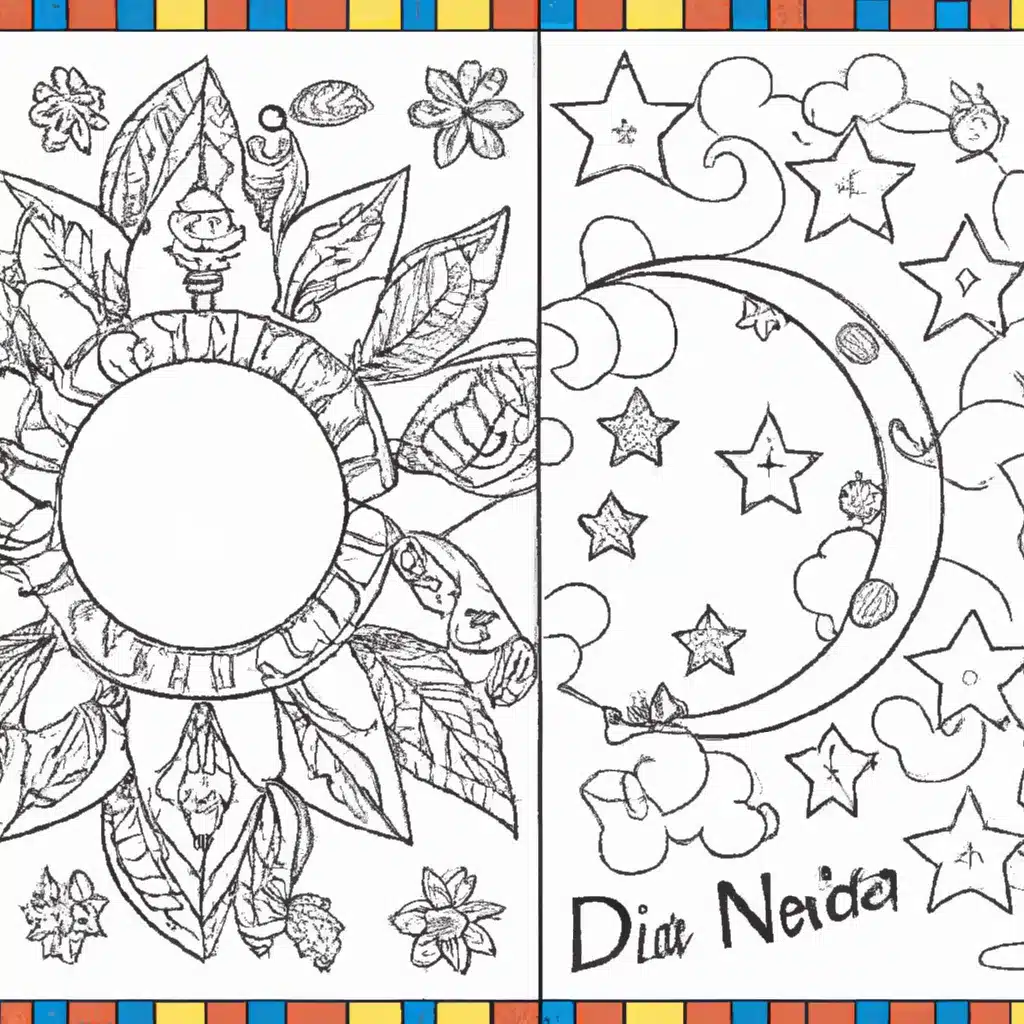 Dia e Noite com 7 Desenhos para Imprimir e Colorir